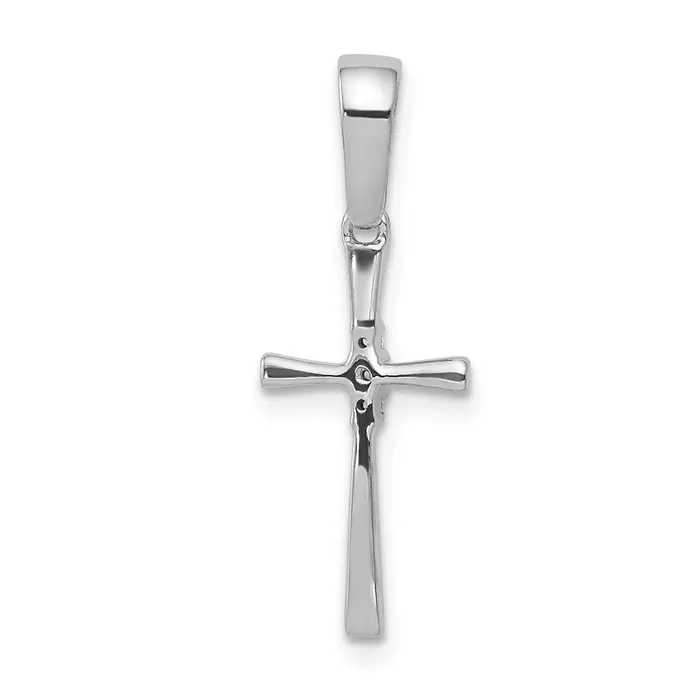 TreasureFineJewelers Necklaces 14k White Gold 02ct Diamond Cross Pendant