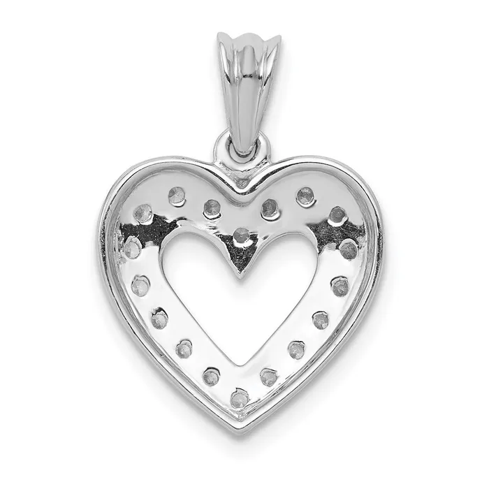 TreasureFineJewelers Necklaces 14k White Gold 14ct Diamond Heart Pendant