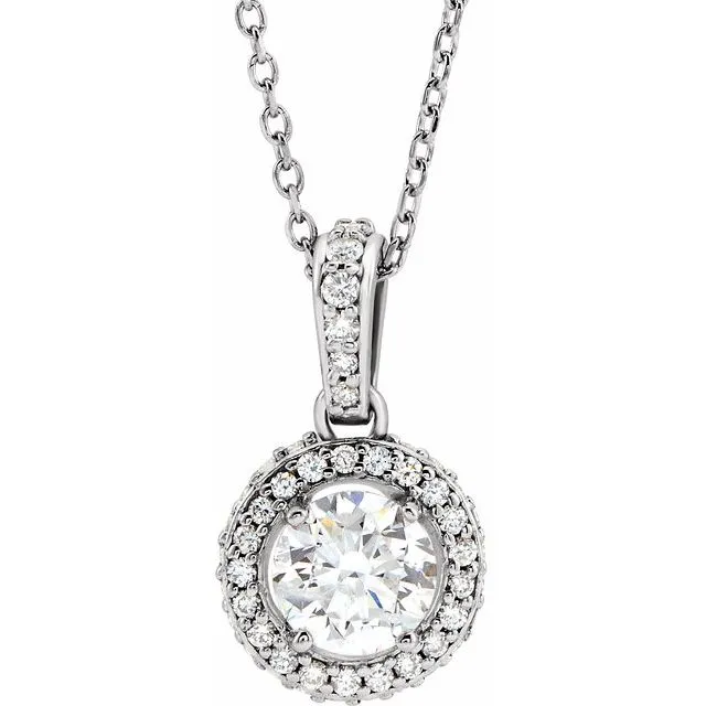 TreasureFineJewelers Necklaces 14K White Gold 38 CTW Natural Diamond 18 Necklace TreasureFineJewelers Necklaces 14K White Gold 38 CTW Natural Diamond 18 Necklace