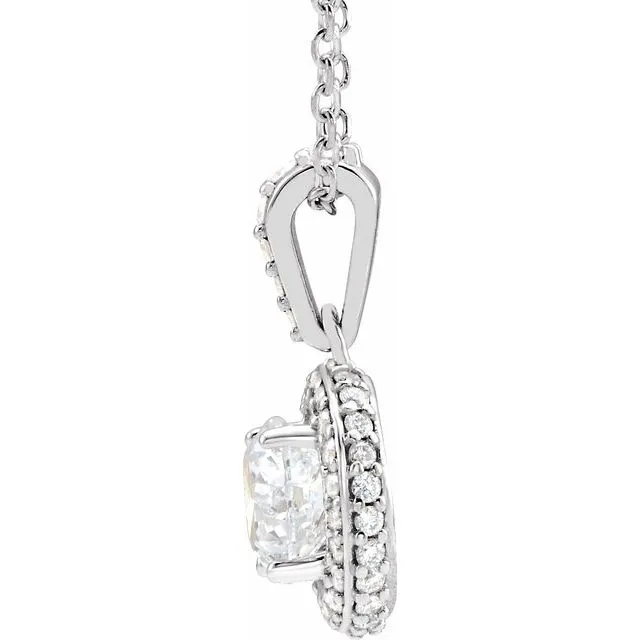 TreasureFineJewelers Necklaces 14K White Gold 38 CTW Natural Diamond 18 Necklace