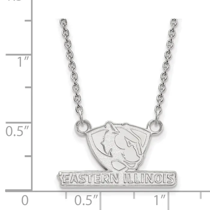 TreasureFineJewelers Necklaces 14K White Gold Eastern Illinois University Small Pendant with Necklace