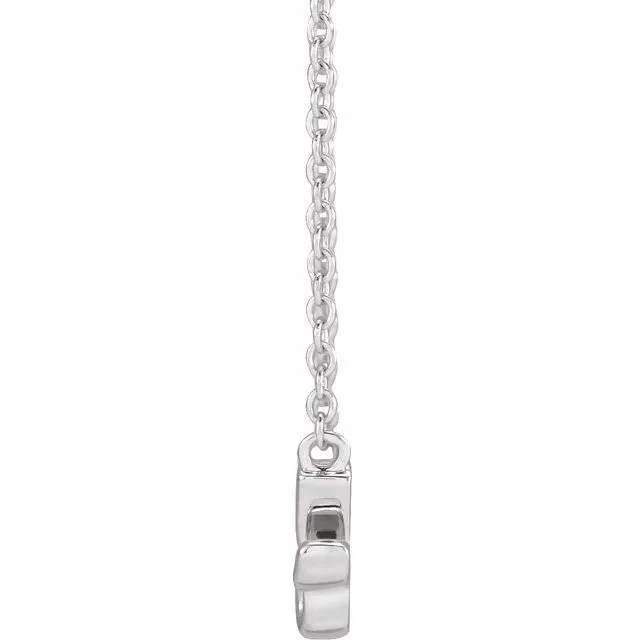 TreasureFineJewelers Necklaces 14K White Gold Lowercase Script Granny 18 Necklace