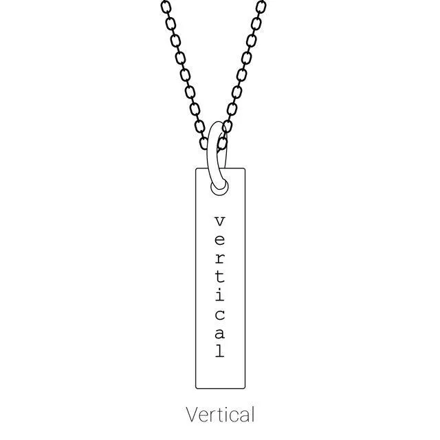 TreasureFineJewelers Necklaces 14K White Gold Natural Sapphire Family Engravable Bar Pendant