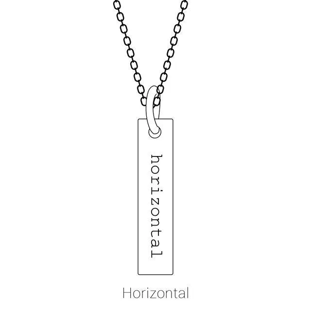 TreasureFineJewelers Necklaces 14K White Gold Natural Sapphire Family Engravable Bar Pendant