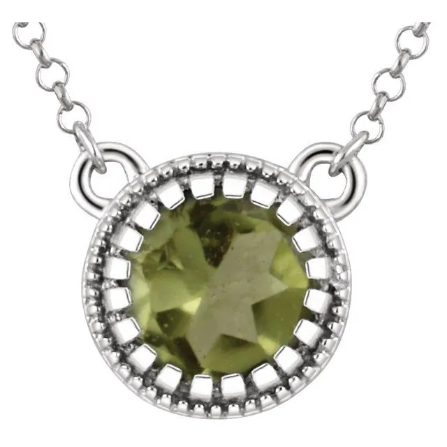 TreasureFineJewelers Necklaces 14K White Gold Peridot August 18 Birthstone Necklace TreasureFineJewelers Necklaces 14K White Gold Peridot August 18 Birthstone Necklace