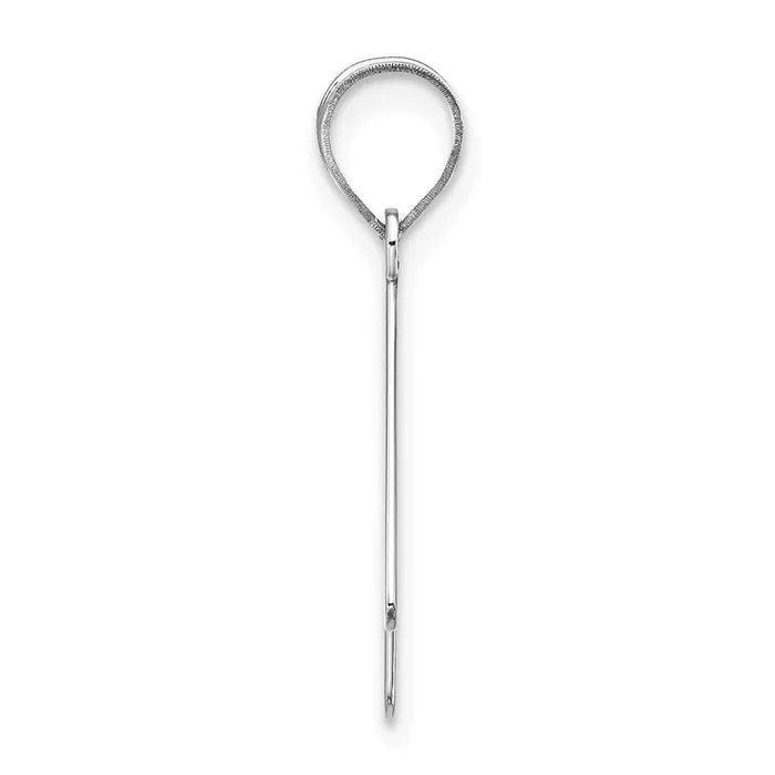 TreasureFineJewelers Necklaces 14k White Gold Polished Bubble Letter K Initial Pendant