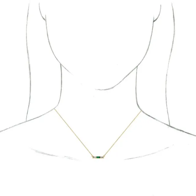 TreasureFineJewelers Necklaces 14K Yellow Emerald 15 CTW Diamond 18 Necklace