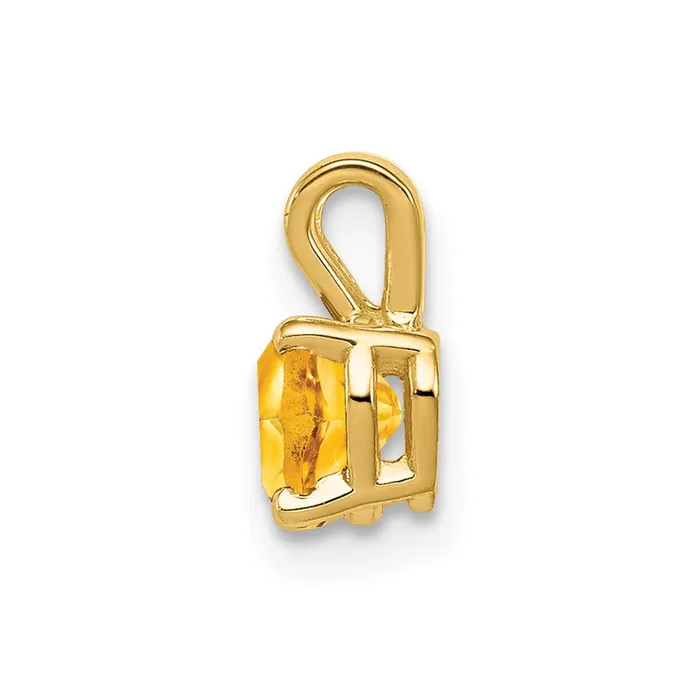 TreasureFineJewelers Necklaces 14k Yellow Gold 5mm Heart Citrine pendant