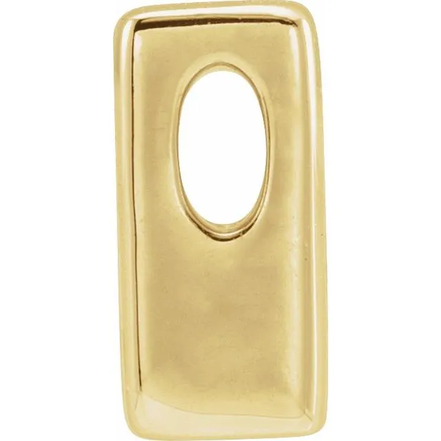 TreasureFineJewelers Necklaces 14K Yellow Gold Block Initial M Slide Pendant