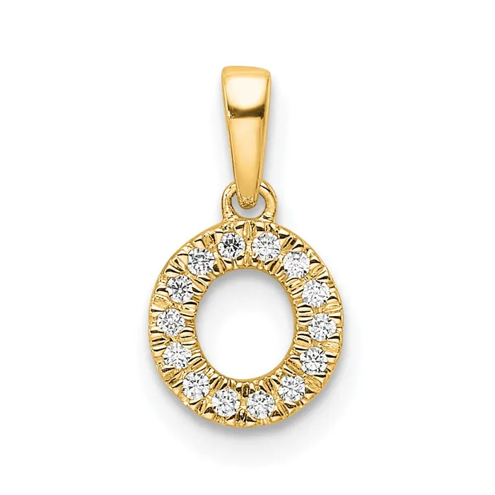 TreasureFineJewelers Necklaces 14k Yellow Gold Diamond Letter O Initial with Bail Pendant TreasureFineJewelers Necklaces 14k Yellow Gold Diamond Letter O Initial with Bail Pendant
