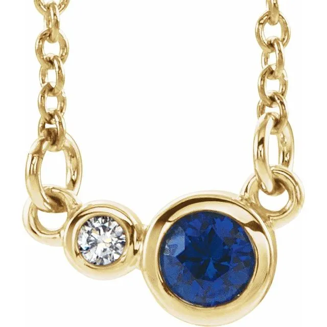TreasureFineJewelers Necklaces 14K Yellow Gold Natural Blue Sapphire 02 CTW Natural Diamond 18 Necklace TreasureFineJewelers Necklaces 14K Yellow Gold Natural Blue Sapphire 02 CTW Natural Diamond 18 Necklace