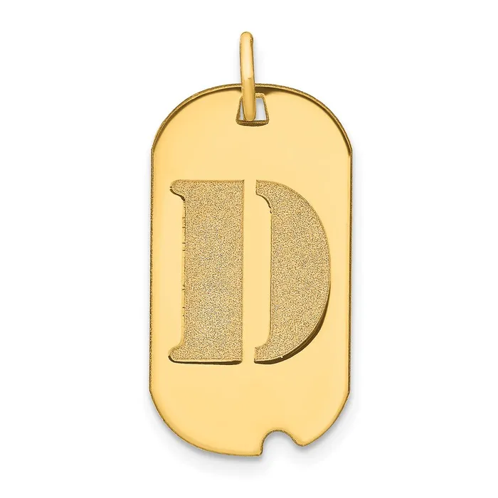 TreasureFineJewelers Necklaces 14k Yellow Gold Polished Letter D Initial Dog Tag Pendant TreasureFineJewelers Necklaces 14k Yellow Gold Polished Letter D Initial Dog Tag Pendant
