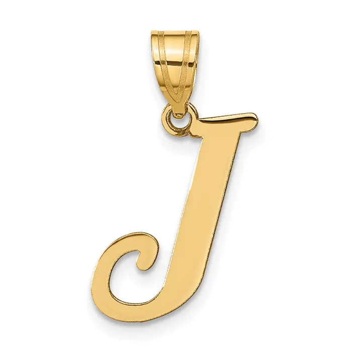 TreasureFineJewelers Necklaces 14k Yellow Gold Polished Letter J Initial Pendant TreasureFineJewelers Necklaces 14k Yellow Gold Polished Letter J Initial Pendant