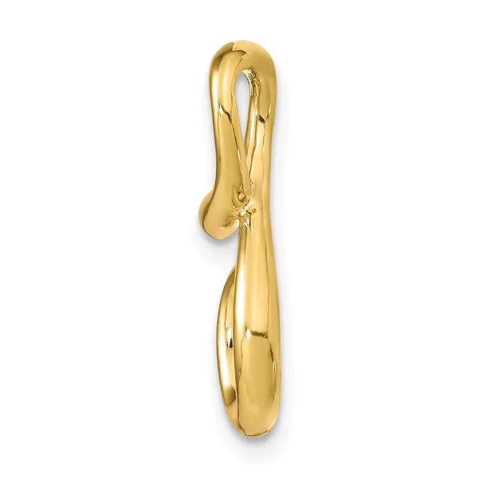 TreasureFineJewelers Necklaces 14k Yellow Gold Polished Letter S Initial Slide