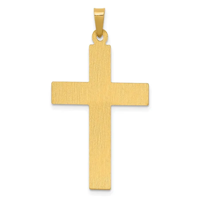 TreasureFineJewelers Necklaces 14k Yellow Gold Rhodium WRhodium Polished and Satin Cross WDove Pendant