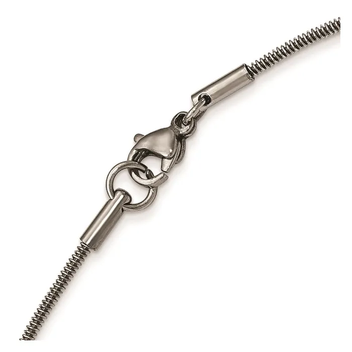 TreasureFineJewelers Necklaces Chisel Stainless Steel Polished and Textured 16 inch Necklace