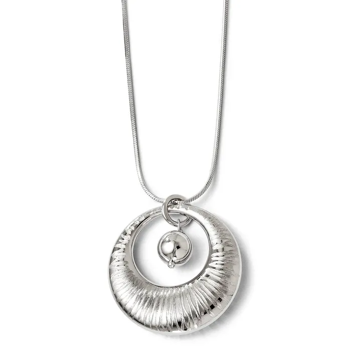 TreasureFineJewelers Necklaces Leslies Sterling Silver Polished Textured Pendant TreasureFineJewelers Necklaces Leslies Sterling Silver Polished Textured Pendant