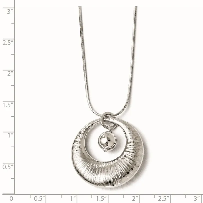 TreasureFineJewelers Necklaces Leslies Sterling Silver Polished Textured Pendant