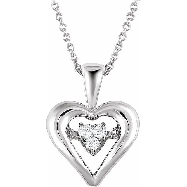 TreasureFineJewelers Necklaces Sterling Silver 110 CTW Diamond Heart 18 Necklace TreasureFineJewelers Necklaces Sterling Silver 110 CTW Diamond Heart 18 Necklace