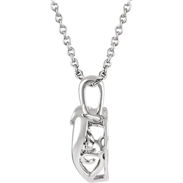 TreasureFineJewelers Necklaces Sterling Silver 110 CTW Diamond Heart 18 Necklace