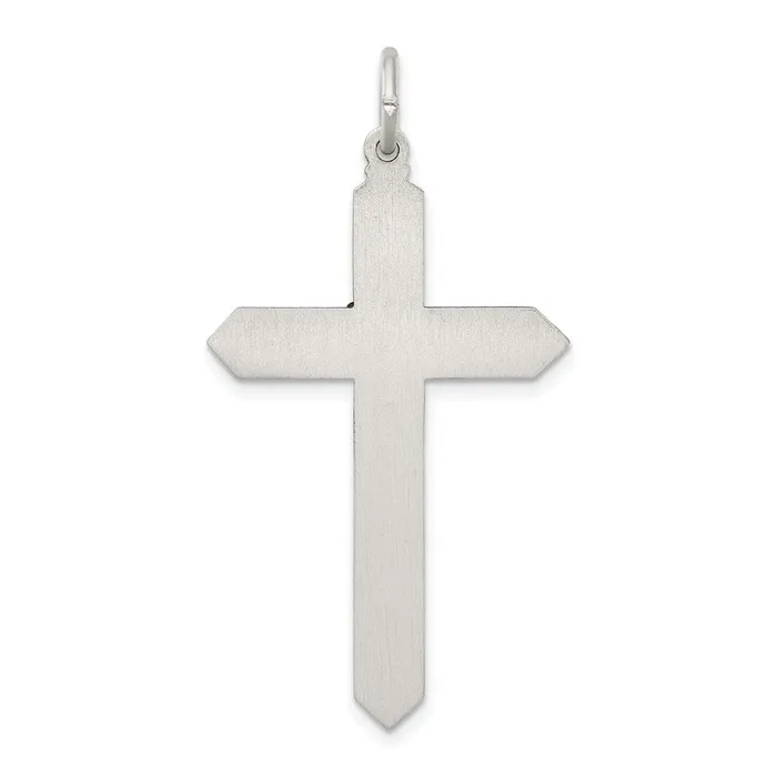 TreasureFineJewelers Necklaces Sterling Silver Antiqued November Glass Birthstone Cross Pendant