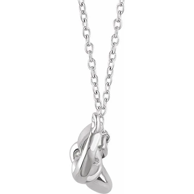 TreasureFineJewelers Necklaces Sterling Silver Bow 18 Necklace