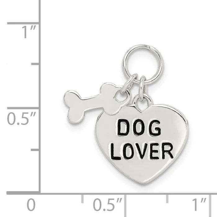 TreasureFineJewelers Necklaces Sterling Silver Dog Lover Pendant
