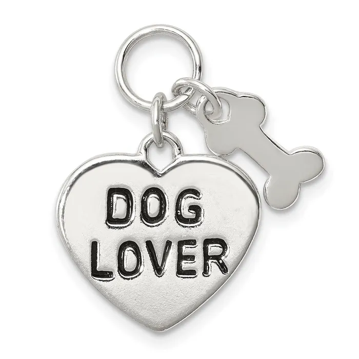 TreasureFineJewelers Necklaces Sterling Silver Dog Lover Pendant