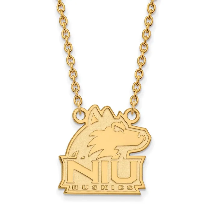 TreasureFineJewelers Necklaces Sterling Silver Goldplated Northern Illinois University NIU Huskies Medium Pendant 18 inch Necklace TreasureFineJewelers Necklaces Sterling Silver Goldplated Northern Illinois University NIU Huskies Medium Pendant 18 inch Necklace