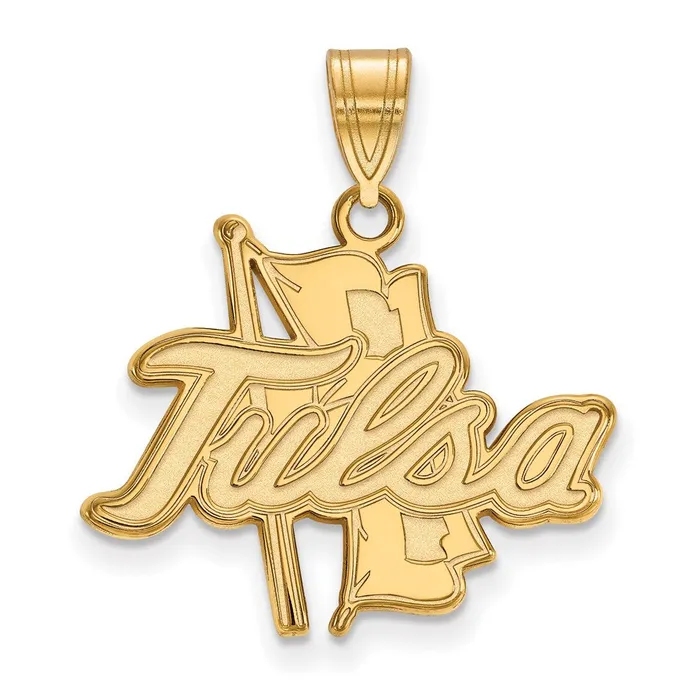 TreasureFineJewelers Necklaces Sterling Silver Goldplated University of Tulsa Large Pendant TreasureFineJewelers Necklaces Sterling Silver Goldplated University of Tulsa Large Pendant