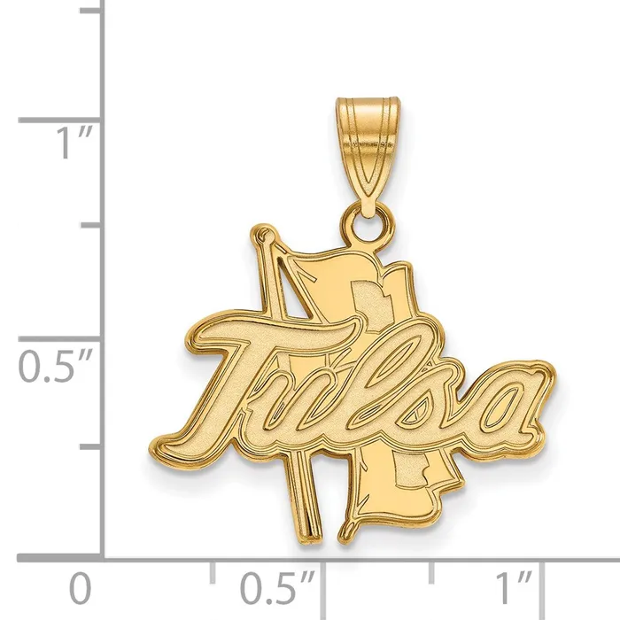 TreasureFineJewelers Necklaces Sterling Silver Goldplated University of Tulsa Large Pendant