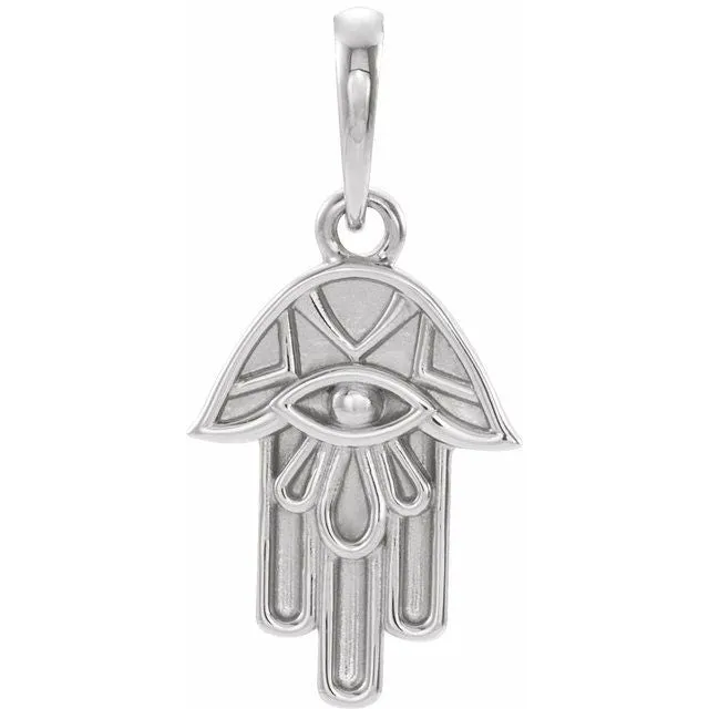 TreasureFineJewelers Necklaces Sterling Silver Hamsa Pendant