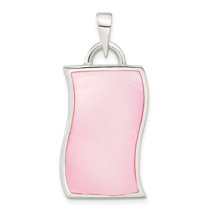 TreasureFineJewelers Necklaces Sterling Silver Pink Mother of Pearl Pendant TreasureFineJewelers Necklaces Sterling Silver Pink Mother of Pearl Pendant
