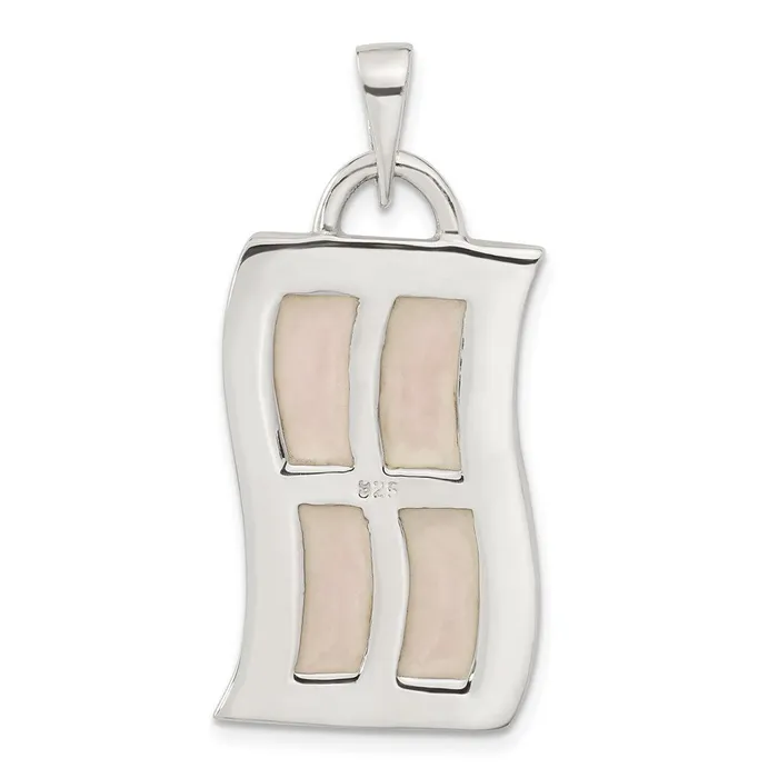 TreasureFineJewelers Necklaces Sterling Silver Pink Mother of Pearl Pendant
