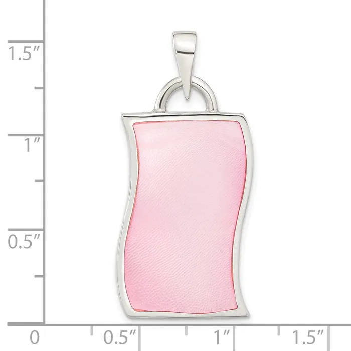 TreasureFineJewelers Necklaces Sterling Silver Pink Mother of Pearl Pendant