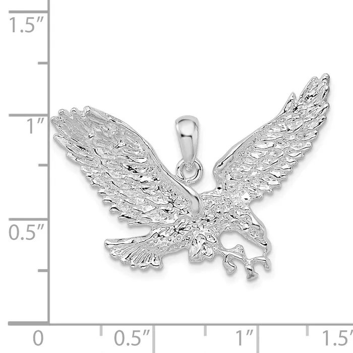 TreasureFineJewelers Necklaces Sterling Silver Polished Flying Eagle Pendant