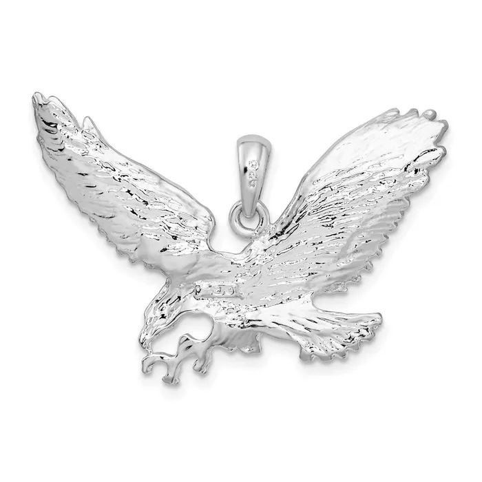 TreasureFineJewelers Necklaces Sterling Silver Polished Flying Eagle Pendant