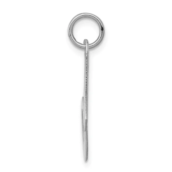 TreasureFineJewelers Necklaces Sterling Silver Rhodiumplated Fancy Script Letter A Initial Charm