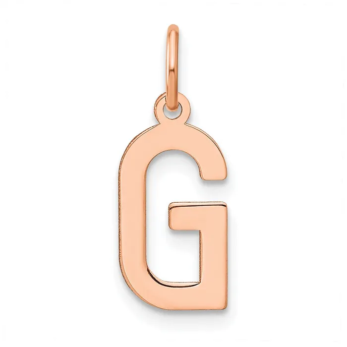 TreasureFineJewelers Necklaces Sterling Silver Roseplated Letter G Initial Pendant TreasureFineJewelers Necklaces Sterling Silver Roseplated Letter G Initial Pendant