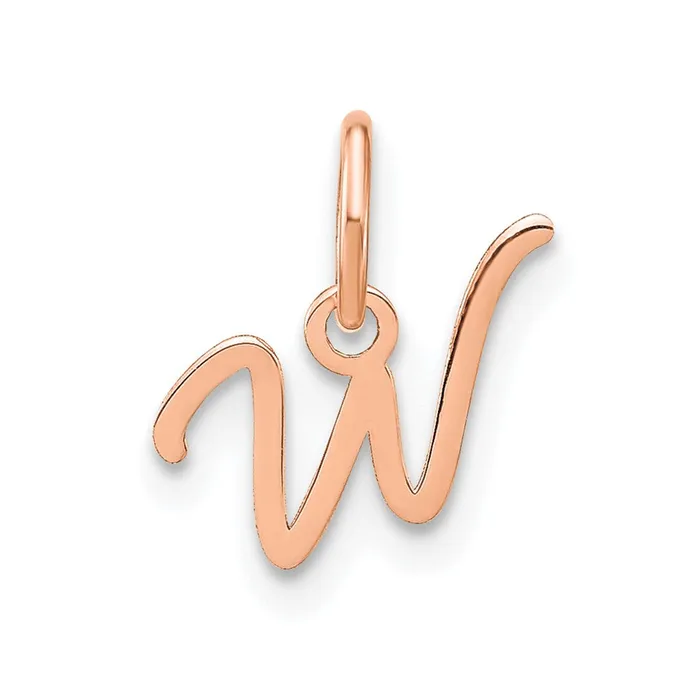 TreasureFineJewelers Necklaces Sterling Silver Roseplated Upper case Letter W Initial Charm TreasureFineJewelers Necklaces Sterling Silver Roseplated Upper case Letter W Initial Charm