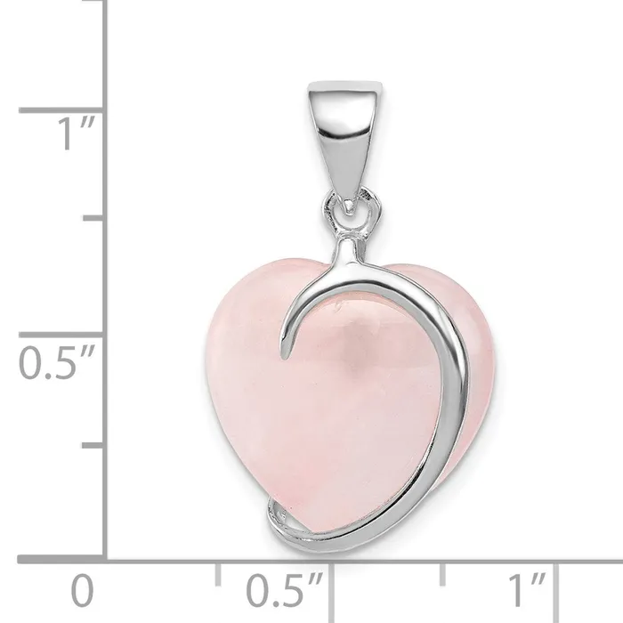 TreasureFineJewelers Necklaces Sterling Silver Rose Quartz Pendant