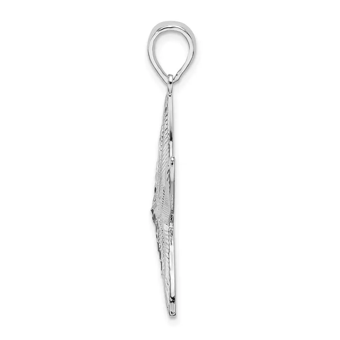 TreasureFineJewelers Necklaces Sterling Silver Textured Diamondcut Starfish Pendant