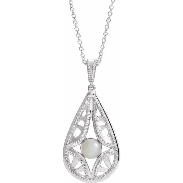 TreasureFineJewelers Necklaces Sterling Silver VintageInspired Freshwater Cultured Pearl 1618 Necklace TreasureFineJewelers Necklaces Sterling Silver VintageInspired Freshwater Cultured Pearl 1618 Necklace