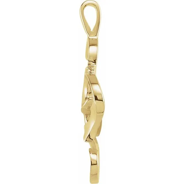 TreasureFineJewelers PreStyled Sets 14K Yellow Gold 28x14 mm Freeform Pendant Mounting