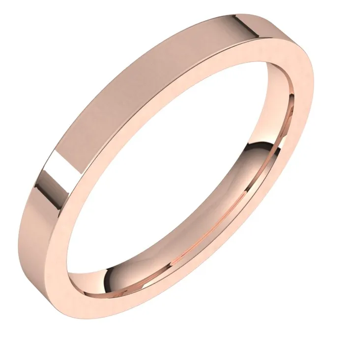 TreasureFineJewelers Rings 10K Rose Gold 25 mm flat comfort fit Wedding Band TreasureFineJewelers Rings 10K Rose Gold 25 mm flat comfort fit Wedding Band