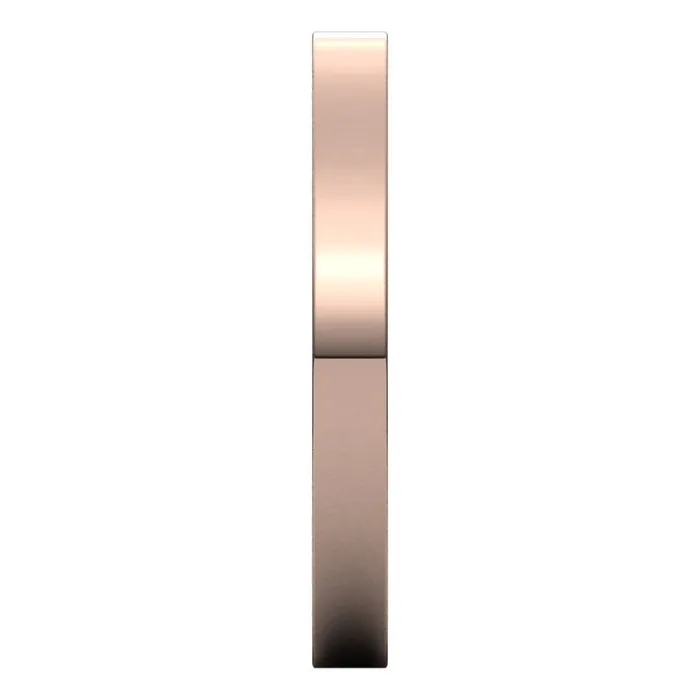 TreasureFineJewelers Rings 10K Rose Gold 25 mm flat comfort fit Wedding Band