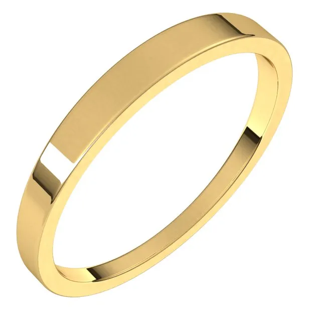 TreasureFineJewelers Rings 10K Yellow Gold 25 mm Flat Tapered Wedding Band TreasureFineJewelers Rings 10K Yellow Gold 25 mm Flat Tapered Wedding Band