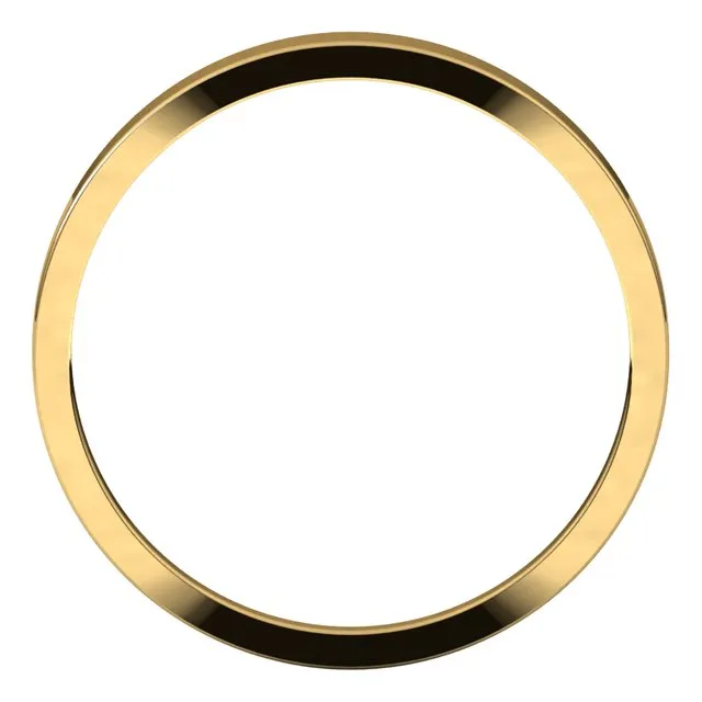 TreasureFineJewelers Rings 10K Yellow Gold 25 mm Flat Tapered Wedding Band