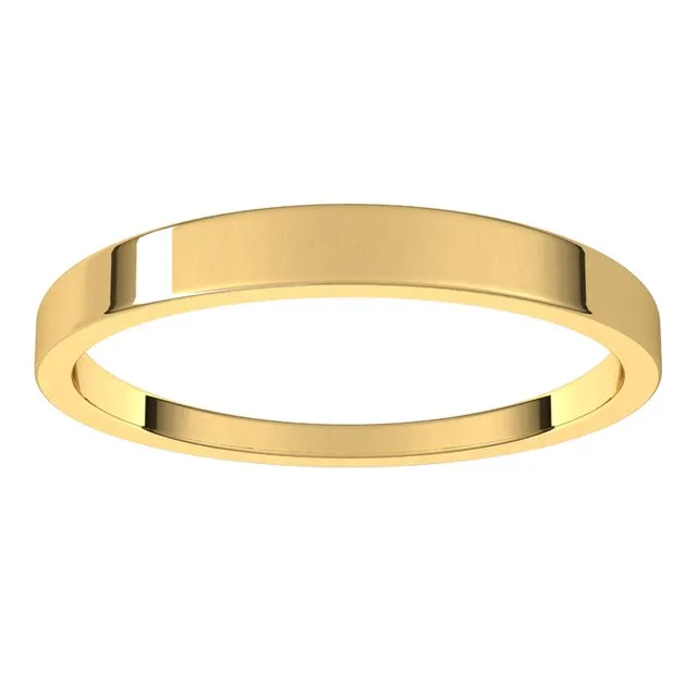 TreasureFineJewelers Rings 10K Yellow Gold 25 mm Flat Tapered Wedding Band