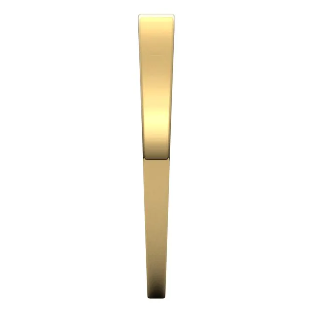 TreasureFineJewelers Rings 10K Yellow Gold 25 mm Flat Tapered Wedding Band